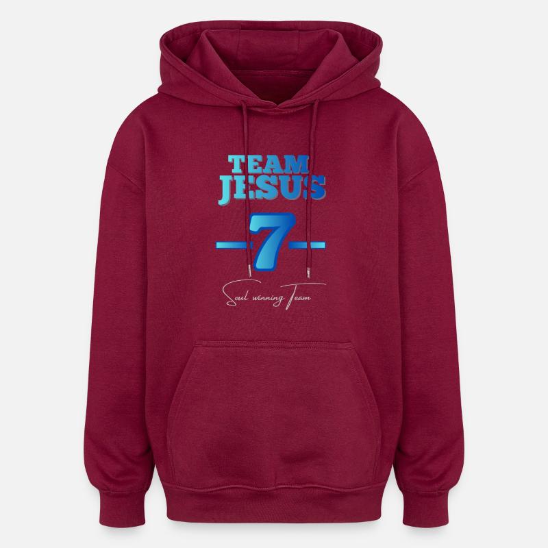 Team Jesus 7 – Équipe gagnante de l’âme - Sweat à capuche oversize unisexe - bordeaux