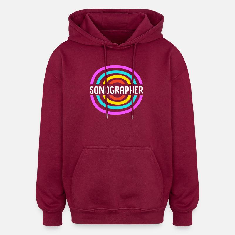 Kardiographie Kardiogramm - Oversized Unisex Hoodie - Burgunderrot