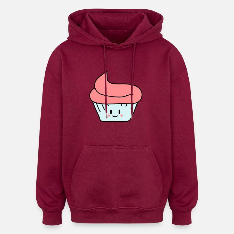 Cute Cupcake - Sweat à capuche oversize unisexe - bordeaux