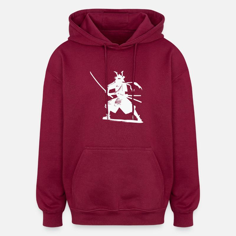 Samurai - Oversized Unisex Hoodie - burgundy