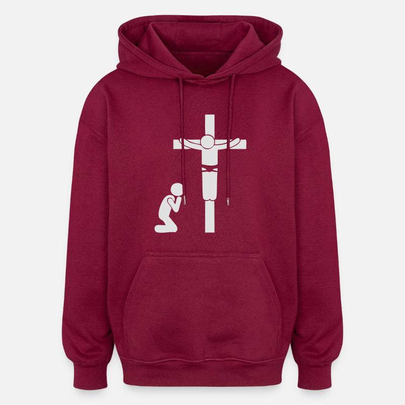 Collection de christianisme - Sweat à capuche oversize unisexe - bordeaux