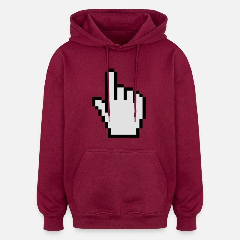 Mouse pointer - Sweat à capuche oversize unisexe - bordeaux