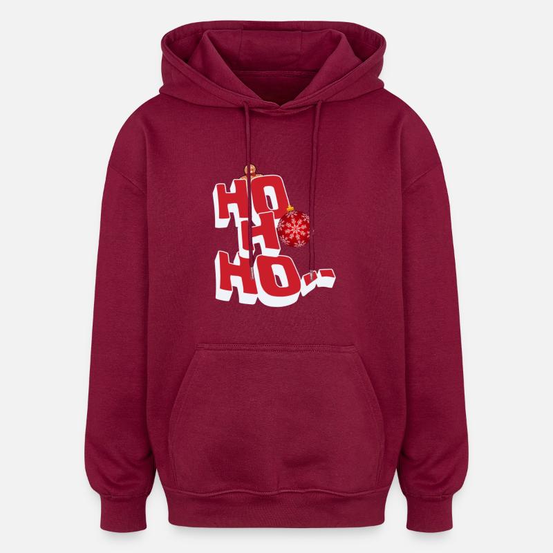 Ho Ho Ho - Sweat à capuche oversize unisexe - bordeaux