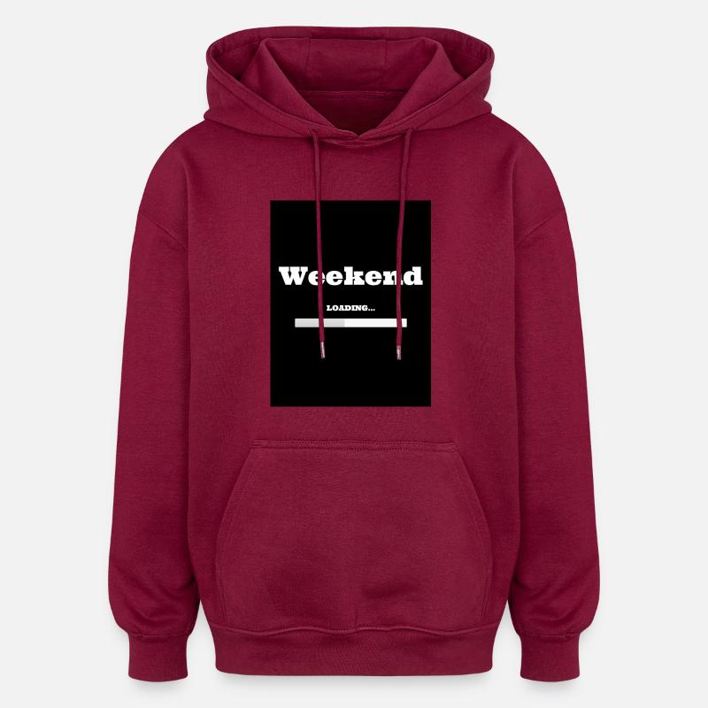 Weekend - Oversized Unisex Hoodie - Burgunderrot