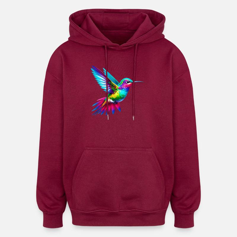Colibri - Sweat à capuche oversize unisexe - bordeaux