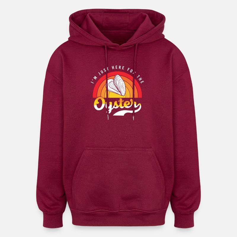 Huîtres - Sweat à capuche oversize unisexe - bordeaux