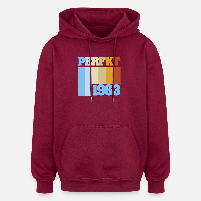 Unique 1963 - Sweat à capuche oversize unisexe - bordeaux