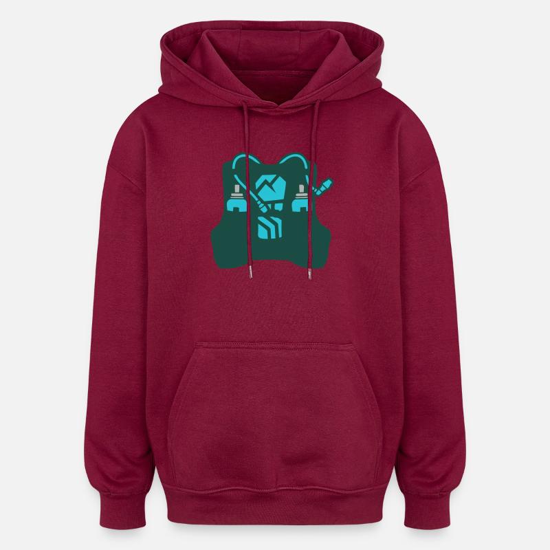Extreme Trail Running Backpack - Oversized Unisex Hoodie - burgundy