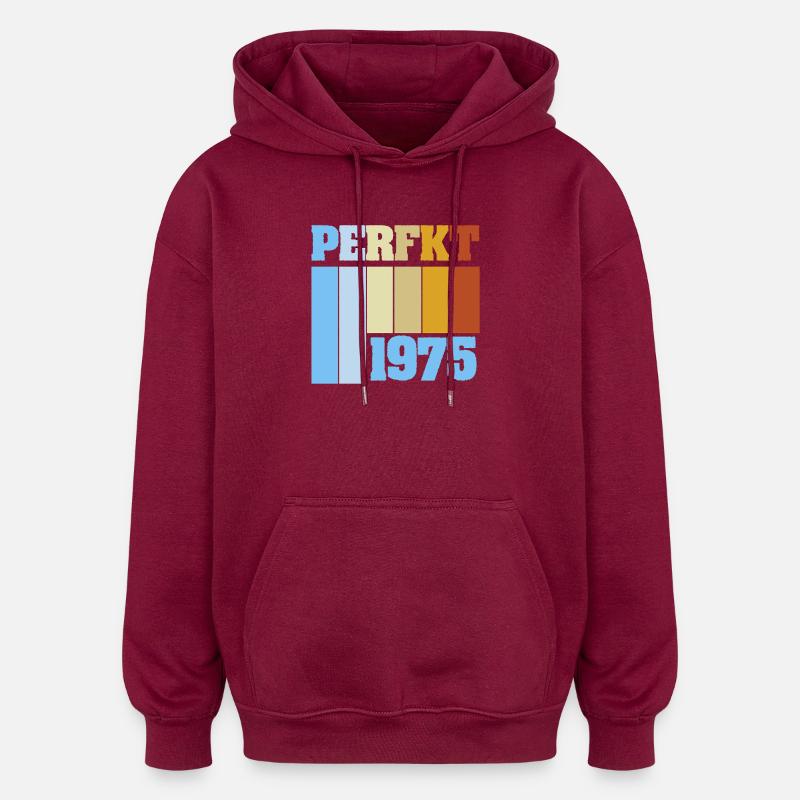 Perfekt 1975 - Oversized Unisex Hoodie - Burgunderrot