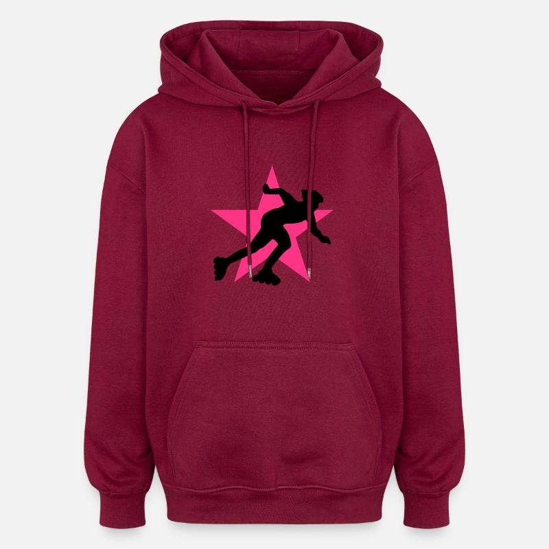 inliner_092011_a_2c - Sweat à capuche oversize unisexe - bordeaux