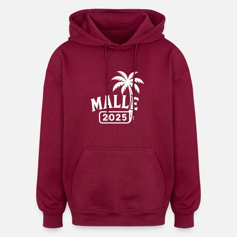 Malle 2025 - Sweat à capuche oversize unisexe - bordeaux