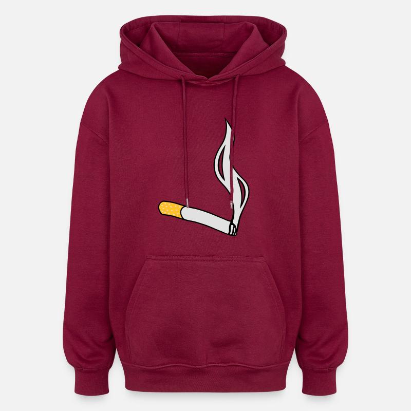 cigarette - Sweat à capuche oversize unisexe - bordeaux