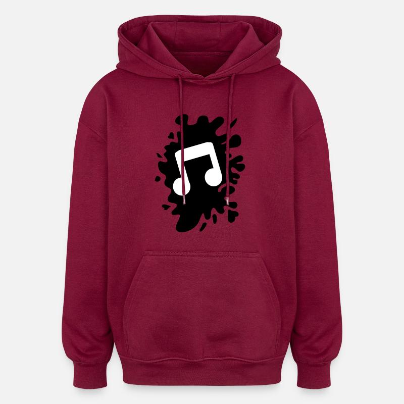 klecks musik note - Oversized Unisex Hoodie - Burgunderrot