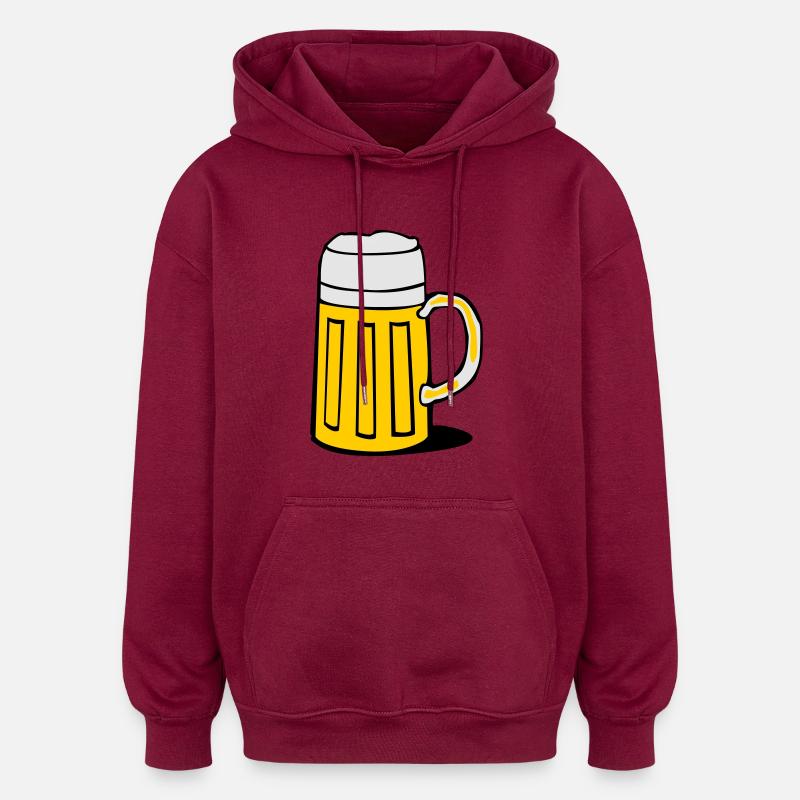 bier - Sweat à capuche oversize unisexe - bordeaux