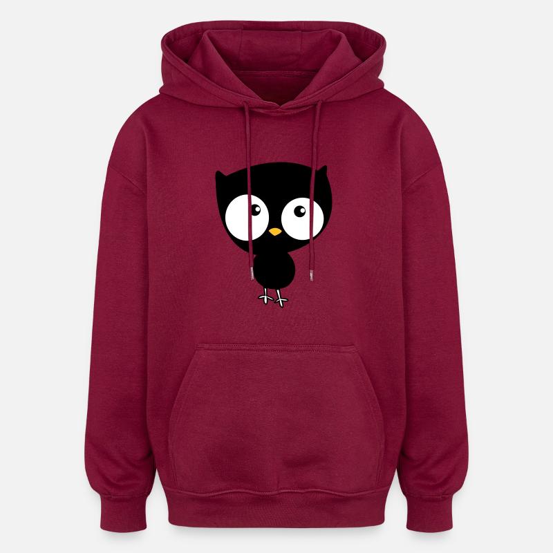 cute owl - Oversized Unisex Hoodie - burgundy