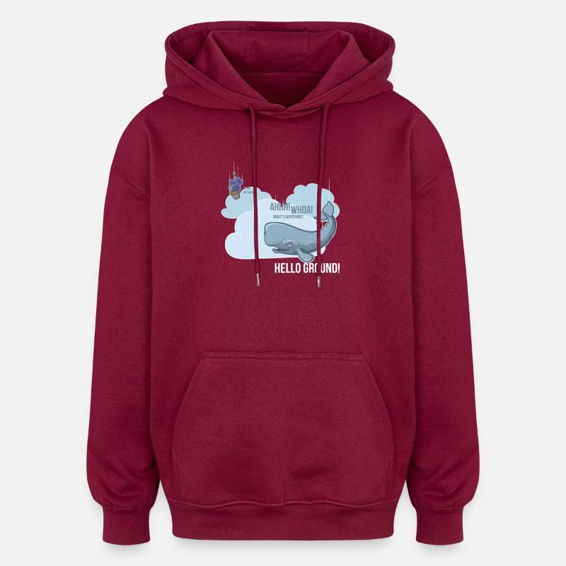 Whale & Petunia - Sweat à capuche oversize unisexe - bordeaux