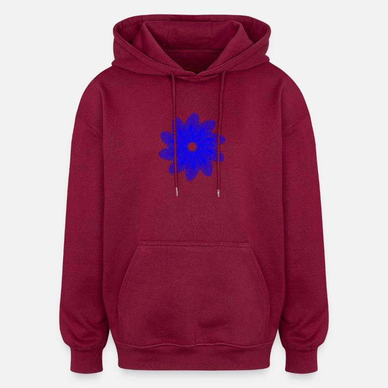 Mandala | Rayons de soleil | Modèle - Sweat à capuche oversize unisexe - bordeaux