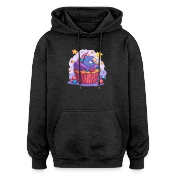 Süßer Bären Cupcake Traum - Oversized Unisex Hoodie - Anthrazit - Vorne - Noah (186cm)