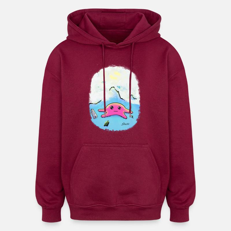 War-Squid - Oversized Unisex Hoodie - burgundy