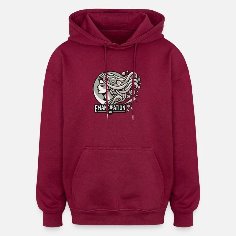 Émancipation - Sweat à capuche oversize unisexe - bordeaux