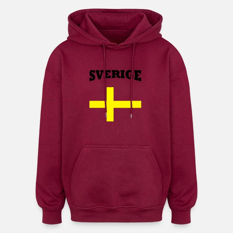 Sverige - Sweat à capuche oversize unisexe - bordeaux