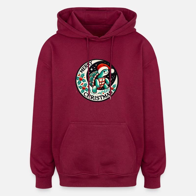 Joyeux Noël - Sweat à capuche oversize unisexe - bordeaux
