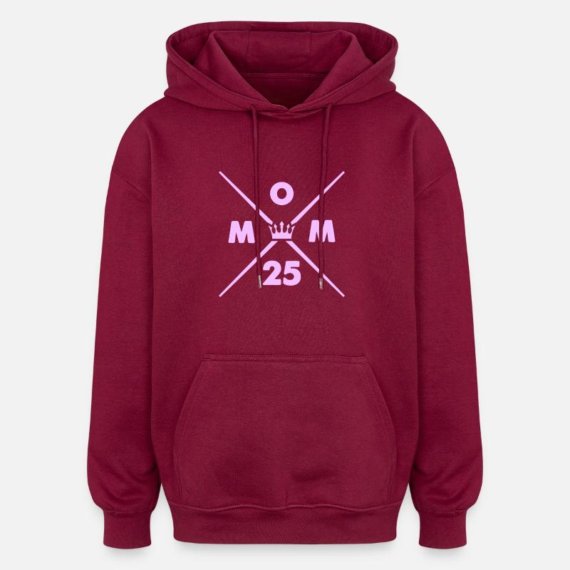 maman 25 - Sweat à capuche oversize unisexe - bordeaux
