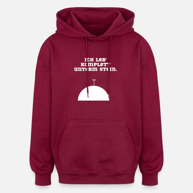 Stein Patrick Stern - Oversized Unisex Hoodie - Burgunderrot