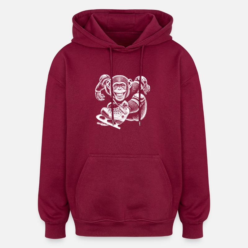 Patinage - Sweat à capuche oversize unisexe - bordeaux