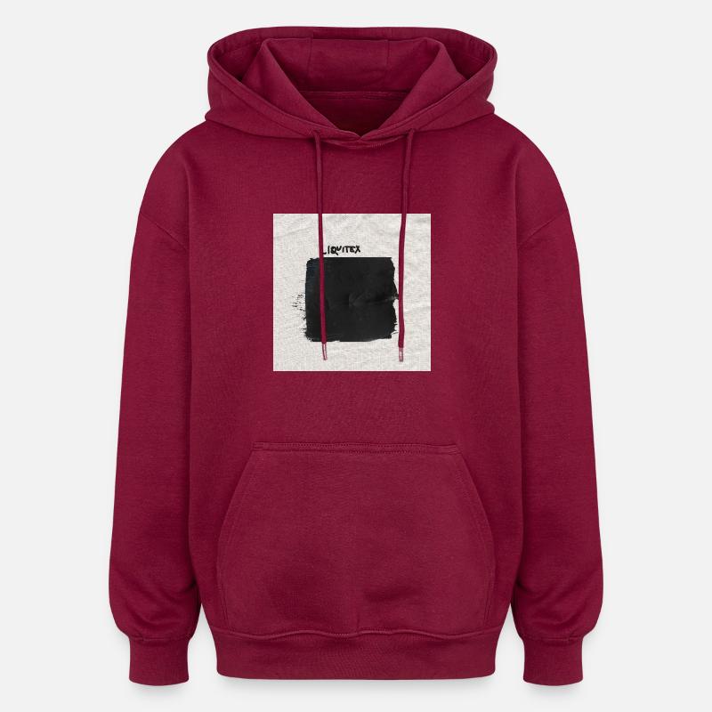 L’imprimé Liquitex de Byella - Sweat à capuche oversize unisexe - bordeaux