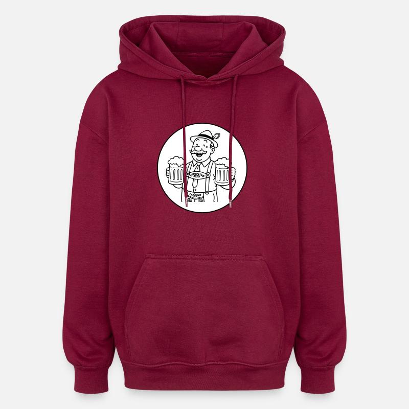 M. Bier - Sweat à capuche oversize unisexe - bordeaux