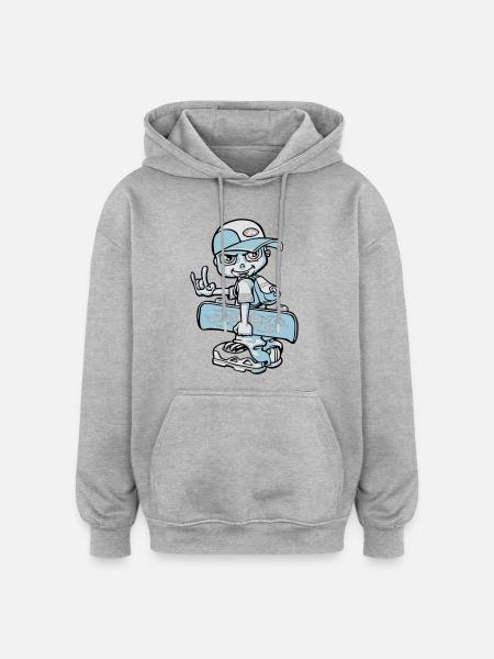 Skater boy flex - Oversized Unisex Hoodie - burgundy
