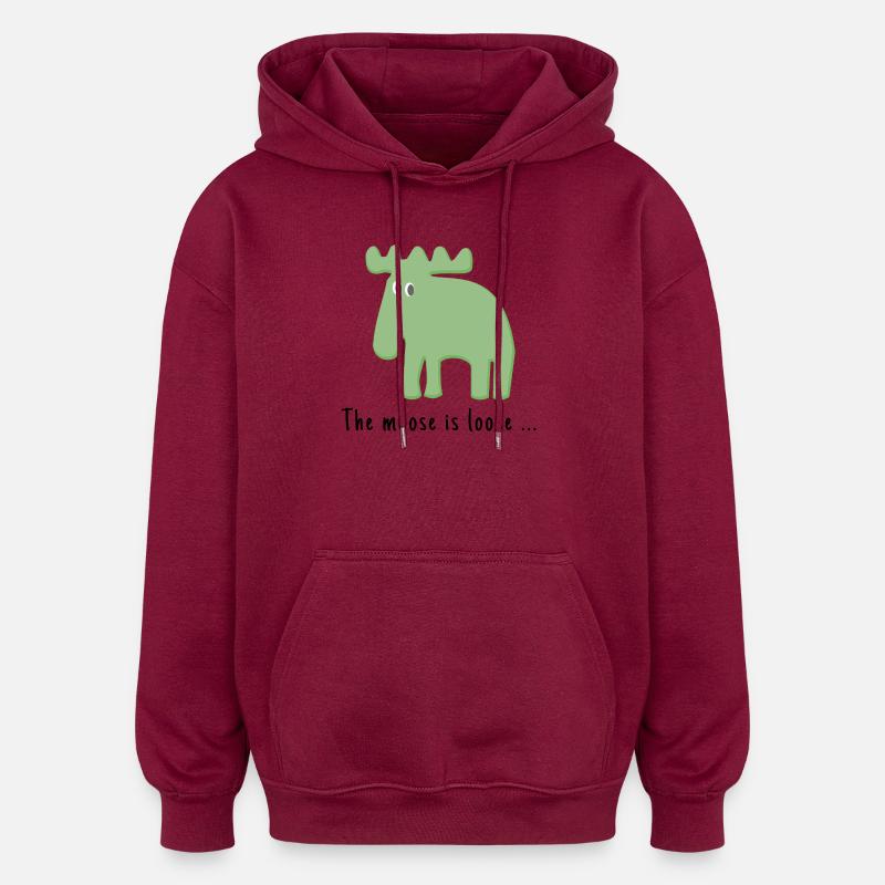 L’orignal est en liberté ... - Sweat à capuche oversize unisexe - bordeaux
