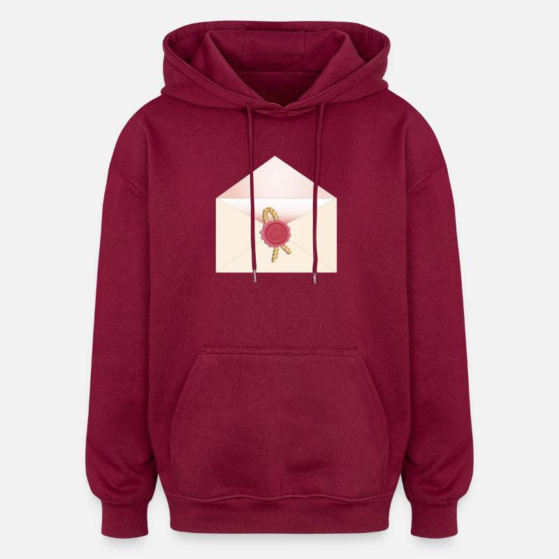 enveloppe ouverte avec sceau - Sweat à capuche oversize unisexe - bordeaux