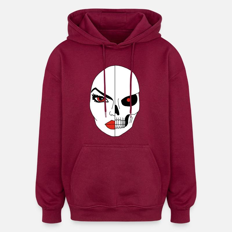 Das Gesicht des Todes - Oversized Unisex Hoodie - Burgunderrot