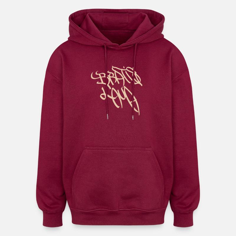 Abstract graffiti sketches from Bratislava - Oversized Unisex Hoodie - burgundy