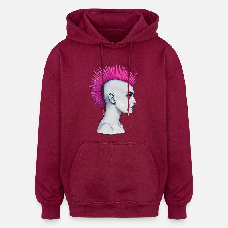 PUNKS NOT DEAD #3 – Steam Punk'n'Roll - Oversized Unisex Hoodie - Burgunderrot