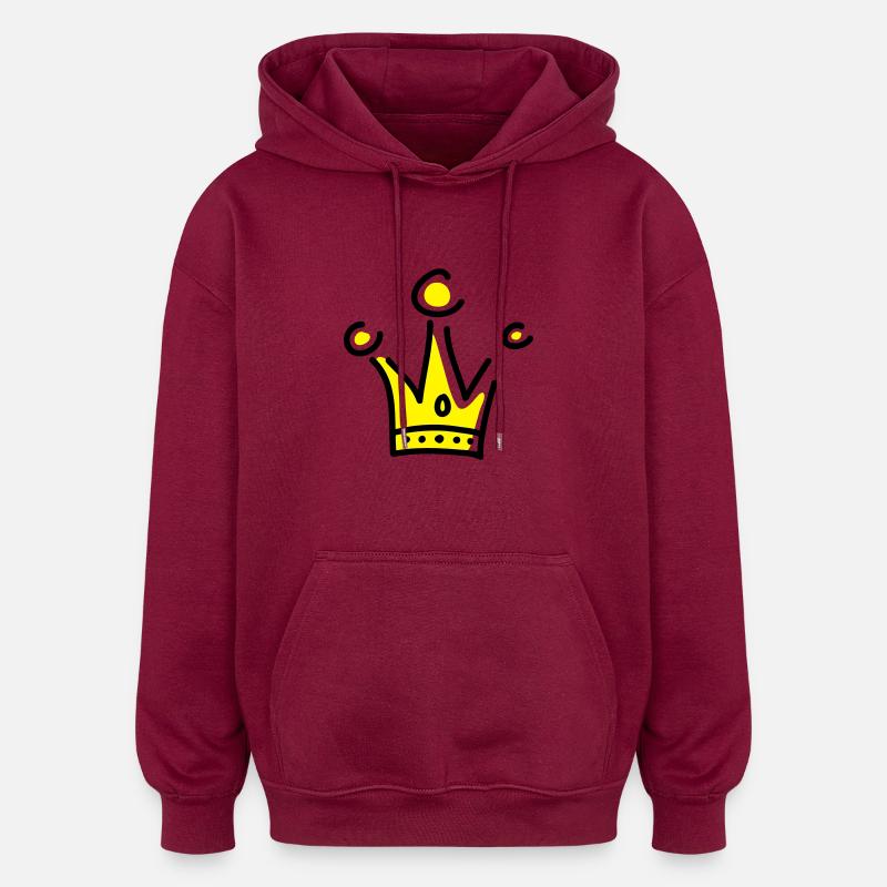 Couronne - Sweat à capuche oversize unisexe - bordeaux