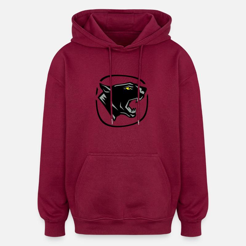 panthère - Sweat à capuche oversize unisexe - bordeaux