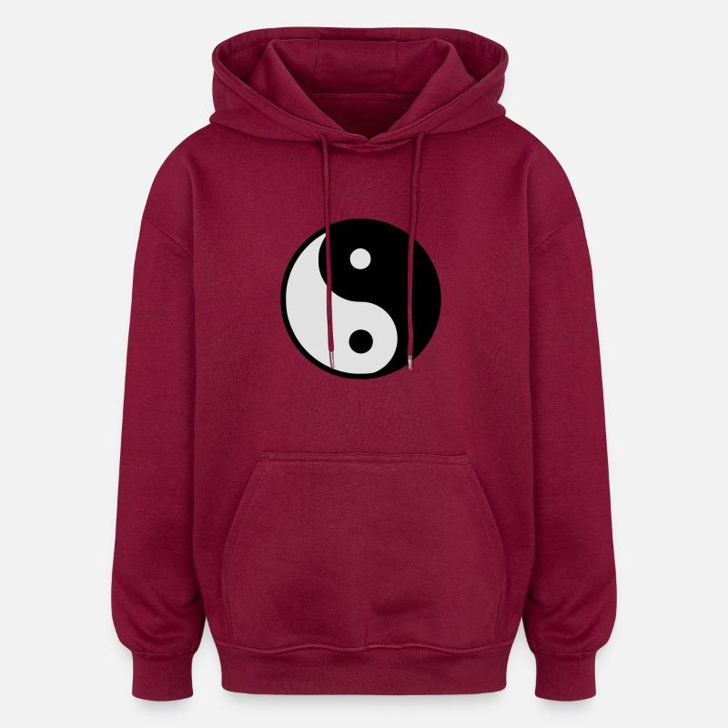 Yin Yang - Sweat à capuche oversize unisexe - bordeaux