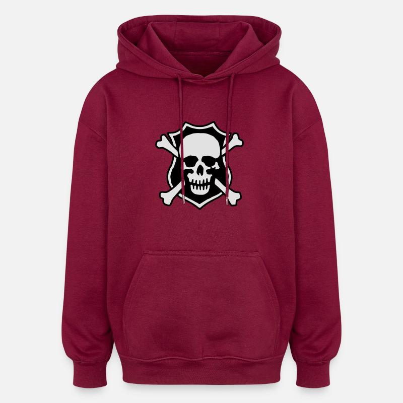 skull_032013_b_2c - Sweat à capuche oversize unisexe - bordeaux