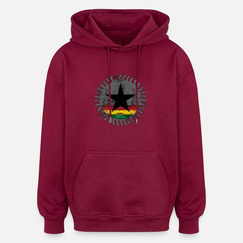 roots reggae star - Sweat à capuche oversize unisexe - bordeaux