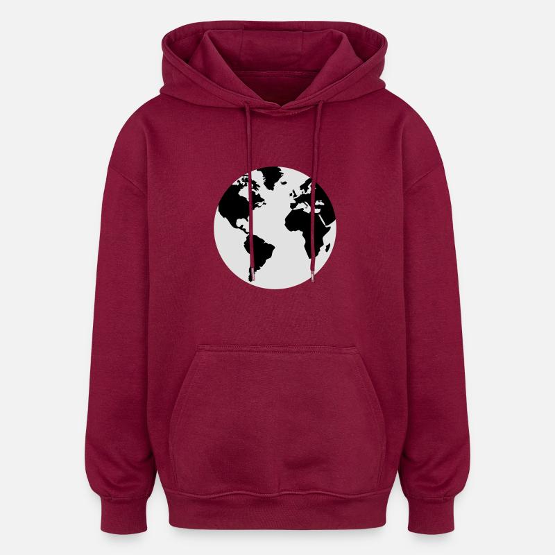 Terre - Terre - Sweat à capuche oversize unisexe - bordeaux