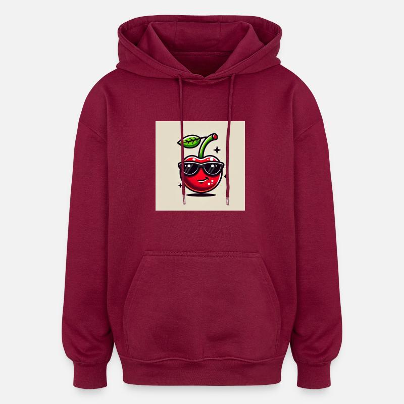 Kirsch - Oversized Unisex Hoodie - Burgunderrot