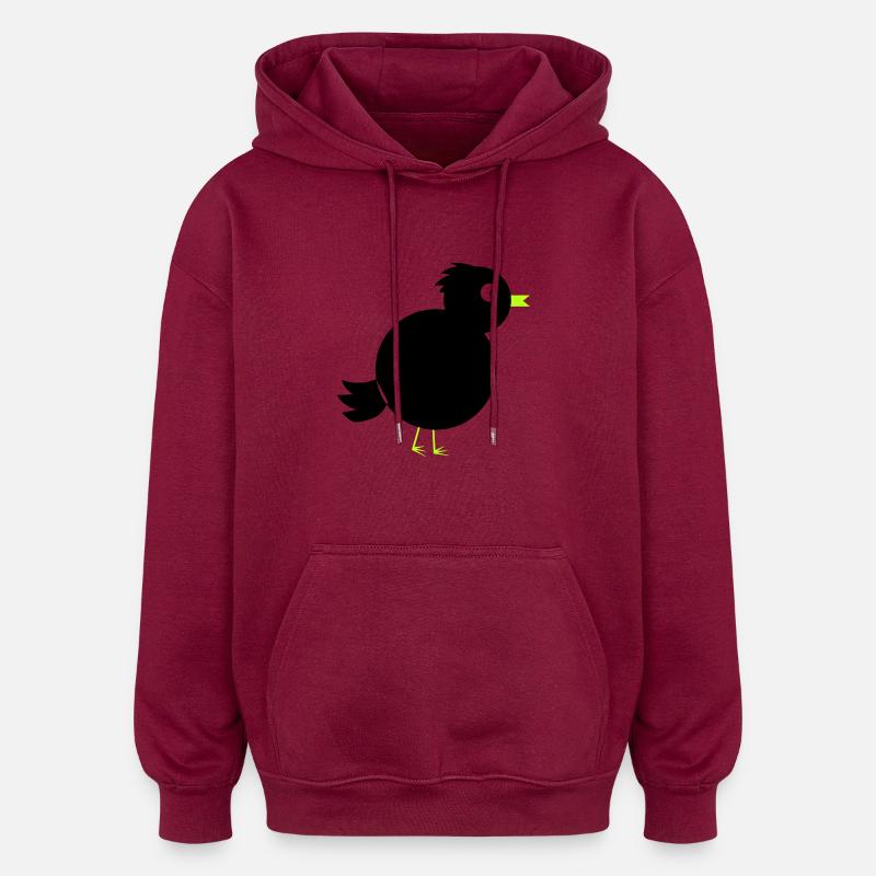 Oiseau Vogel - Sweat à capuche oversize unisexe - bordeaux