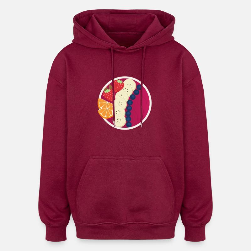 Bol de smoothie - Sweat à capuche oversize unisexe - bordeaux