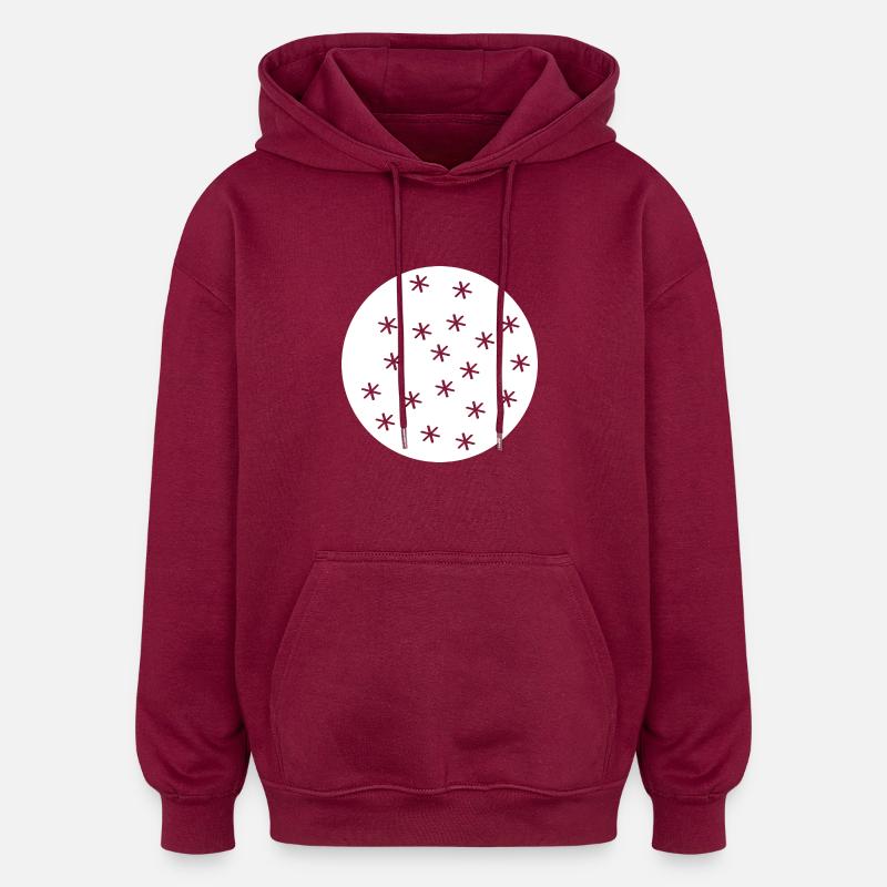 flocons de neige - Sweat à capuche oversize unisexe - bordeaux