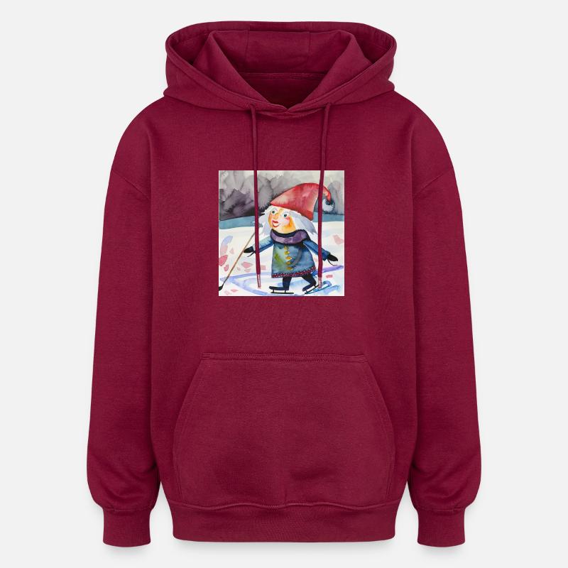 Siup - Sweat à capuche oversize unisexe - bordeaux