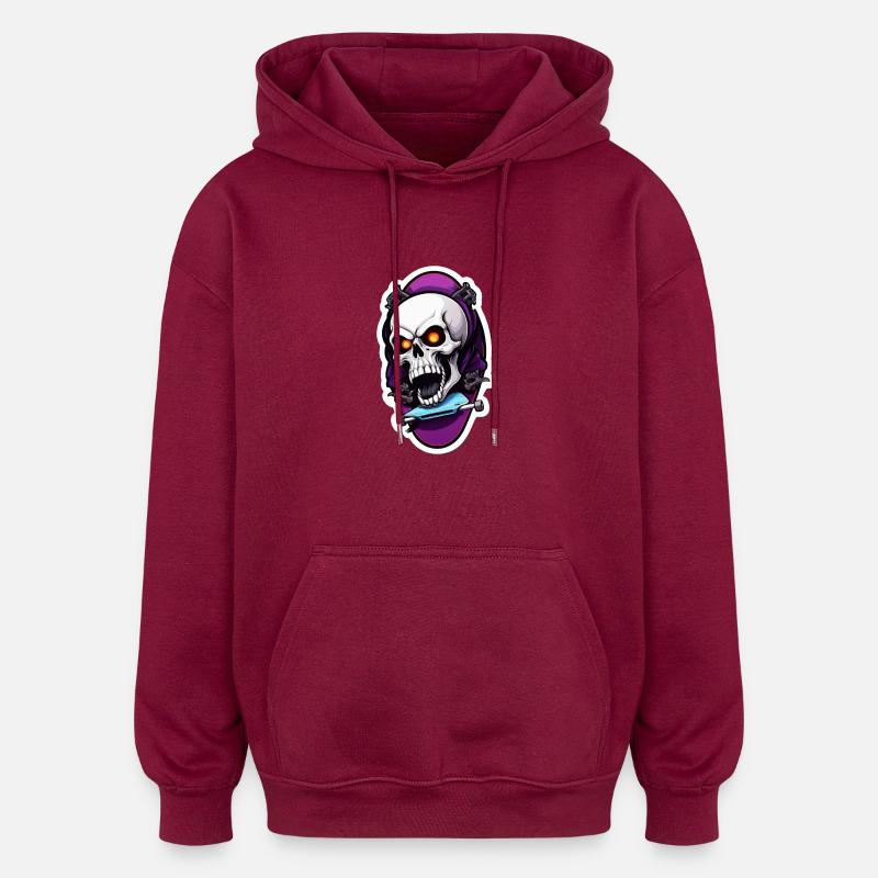 Patineur de crâne - Sweat à capuche oversize unisexe - bordeaux