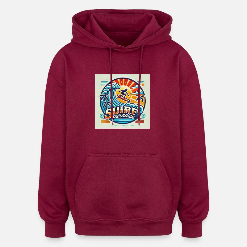 Surf paradise - Sweat à capuche oversize unisexe - bordeaux
